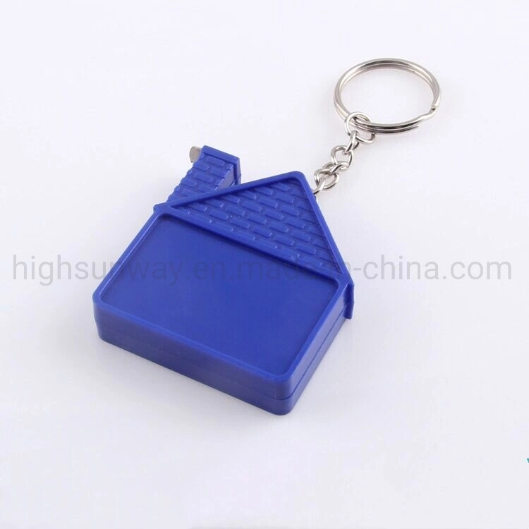 House Shape Mini Steel Tape Measure with Keychain 1m